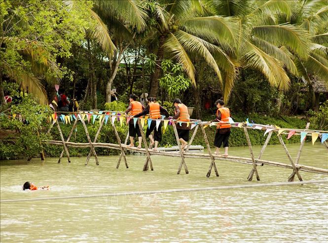 Trải Nghiệm Đi Cầu Khỉ, Đặc Trưng Vùng Sông Nước Miền Tây. Ảnh: Hồng Đạt/Ttxvn